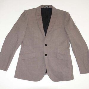 Express Men's Extra Slim Fit Suit Jacket Size 38 Short Brown Wool Blend Blazer S